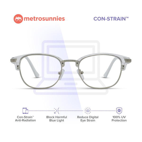 MetroSunnies Cassie Specs (Clear) / Con-Strain Blue Light / Anti-Radiation Computer Eyeglasses