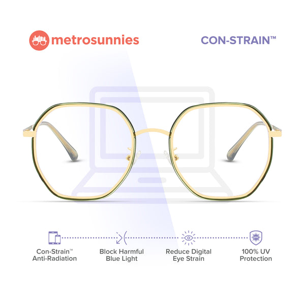MetroSunnies Clyde Specs (Green) / Con-Strain Blue Light / Versairy / Anti-Radiation Eyeglasses