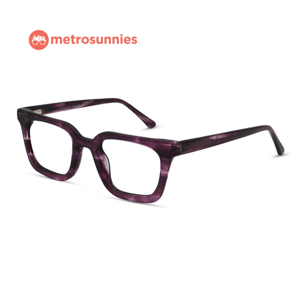MetroSunnies Cody Specs (Purple) / Handmade Acetate / Replaceable Lens / Eyeglasses