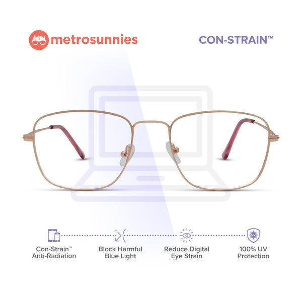 MetroSunnies Connor Specs (Rose Gold) / Replaceable Lens / Eyeglasses for Men and Women