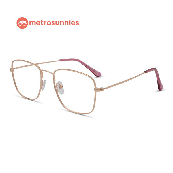 MetroSunnies Connor Specs (Rose Gold) / Replaceable Lens / Eyeglasses for Men and Women