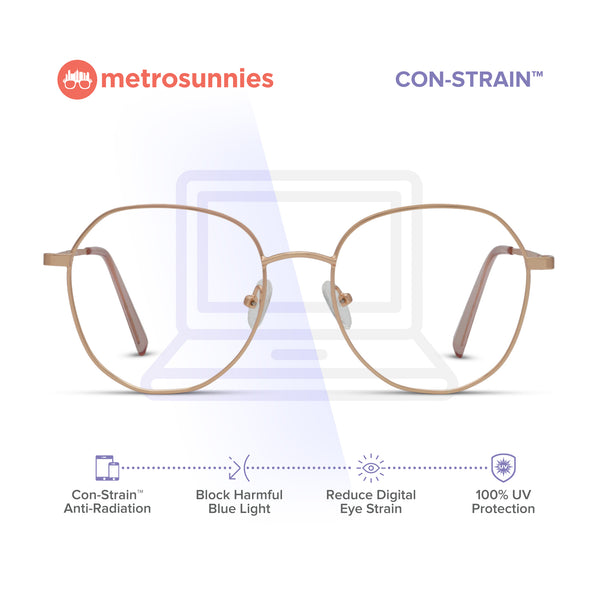 MetroSunnies David Specs (Rose Gold) / Replaceable Lens / Eyeglasses for Men and Women