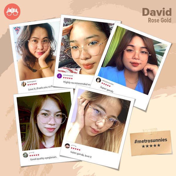 MetroSunnies David Specs (Rose Gold) / Replaceable Lens / Eyeglasses for Men and Women