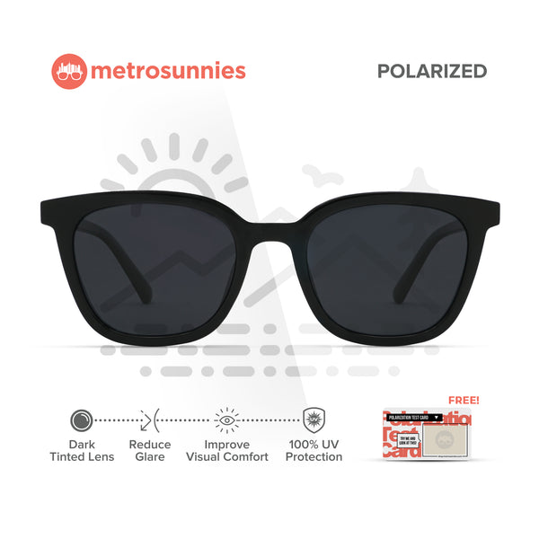 MetroSunnies Dewey Sunnies (Black) / Polarized Sunglasses UV400 / Fashion Eyewear for Men and Women