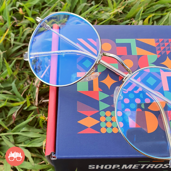 MetroSunnies Dreamer Specs (Silver) / Con-Strain Blue Light / Anti-Radiation Computer Eyeglasses