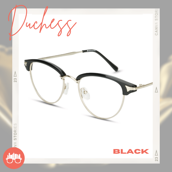 MetroSunnies Duchess Specs (Black) / Con-Strain Blue Light / Anti-Radiation Computer Eyeglasses