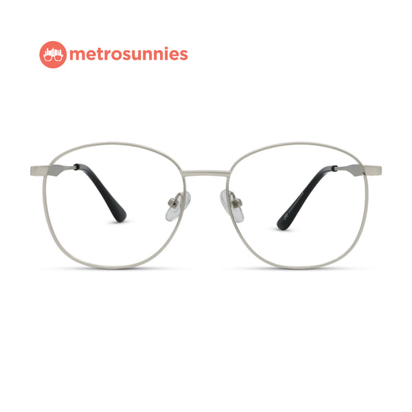 MetroSunnies Ellie Specs (Silver) / Replaceable Lens / Eyeglasses for Men and Women