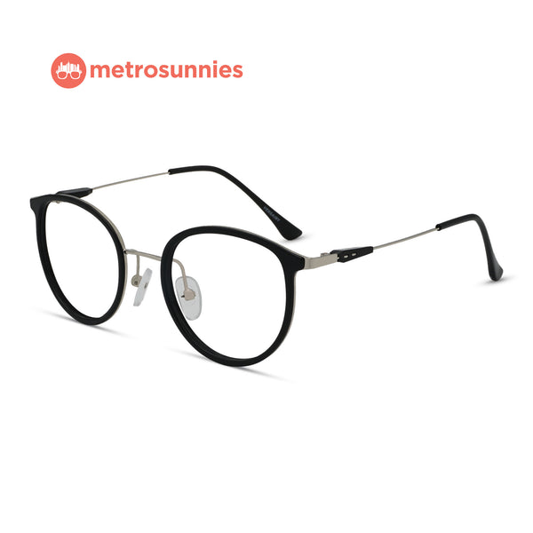 MetroSunnies Emma Specs (Black) / Replaceable Lens / Versairy Ultralight Weight / Eyeglasses