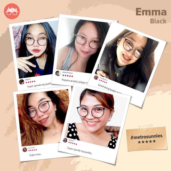 MetroSunnies Emma Specs (Black) / Replaceable Lens / Versairy Ultralight Weight / Eyeglasses