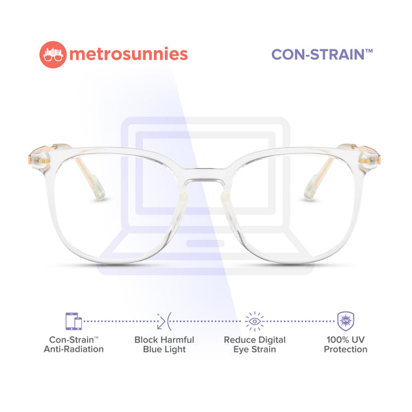 MetroSunnies Ezra Specs (Clear) / Con-Strain Blue Light / Anti-Radiation Computer Eyeglasses