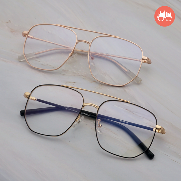 MetroSunnies Felix Specs (Black Gold) / Con-Strain Blue Light / Anti-Radiation Computer Eyeglasses