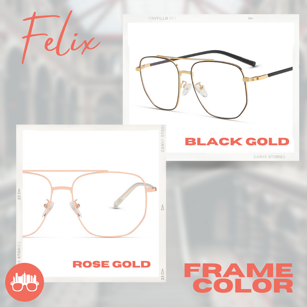 MetroSunnies Felix Specs (Rose Gold) / Con-Strain Blue Light / Anti-Radiation Computer Eyeglasses