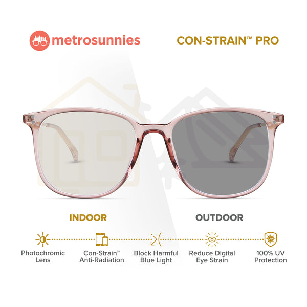 MetroSunnies Fox Specs (Champagne) / Con-Strain Blue Light / Versairy / Anti-Radiation Eyeglasses