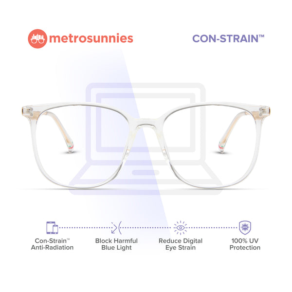 MetroSunnies Fox Specs (Clear) / Con-Strain Blue Light / Versairy / Anti-Radiation Eyeglasses