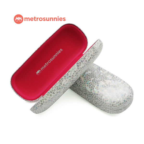 MetroSunnies Glitz Hard Case Holder (Silver) / Eyewear Case Holder for Sunnies and Specs