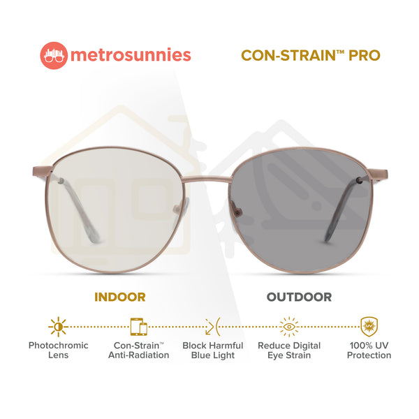 MetroSunnies Guardian (Pink) / Con-Strain PRO Photochromic Blue Light / UV400 / Anti-Radiation