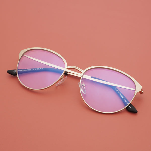 MetroSunnies Harlan Specs (Gold) / Con-Strain Blue Light / Anti-Radiation Computer Eyeglasses