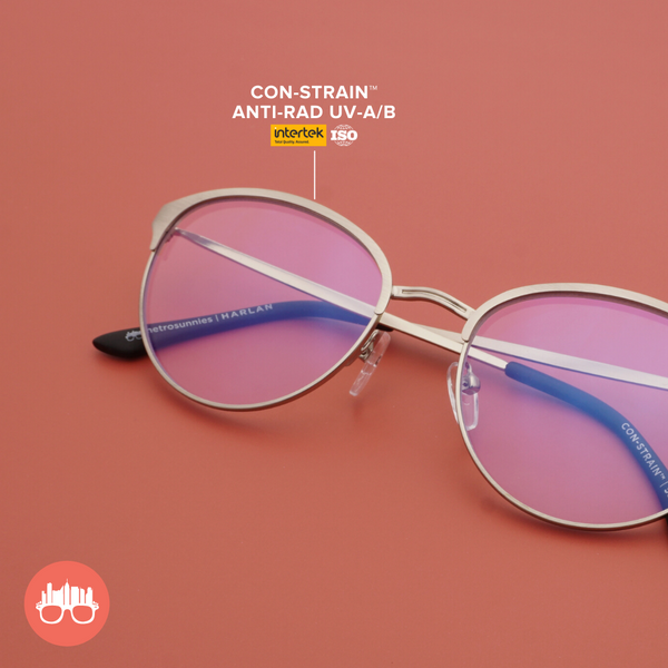 MetroSunnies Harlan Specs (Silver) / Con-Strain Blue Light / Anti-Radiation Computer Eyeglasses