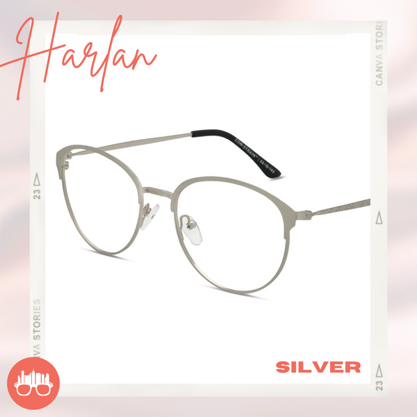 MetroSunnies Harlan Specs (Silver) / Con-Strain Blue Light / Anti-Radiation Computer Eyeglasses