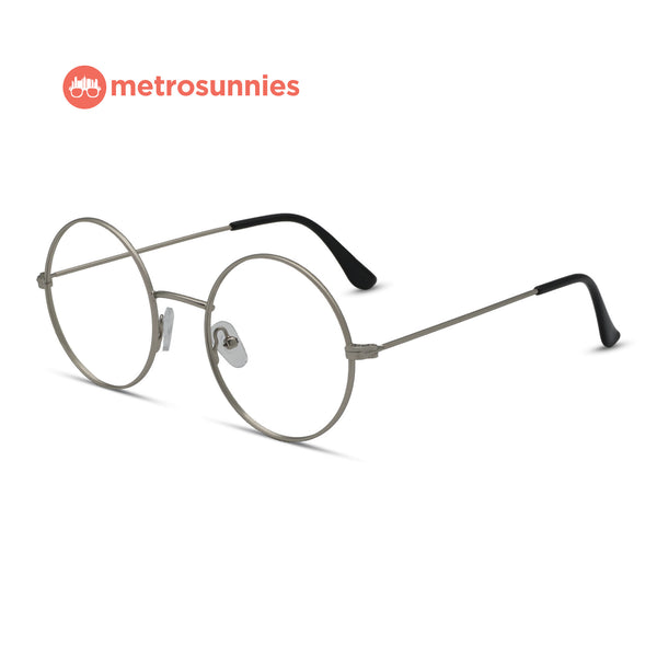 MetroSunnies Harry Specs (Silver) / Replaceable Lens / Eyeglasses for Men and Women