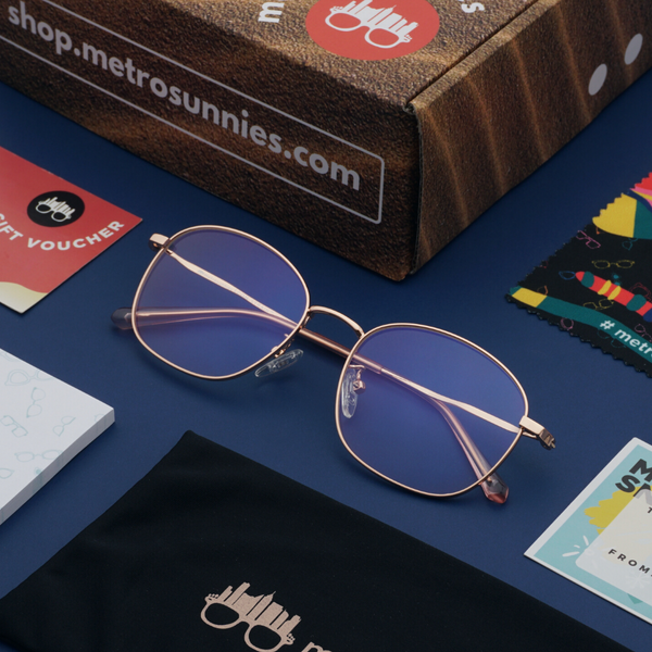 MetroSunnies Iggy Specs (Rose Gold) / Con-Strain Blue Light / Anti-Radiation Computer Eyeglasses