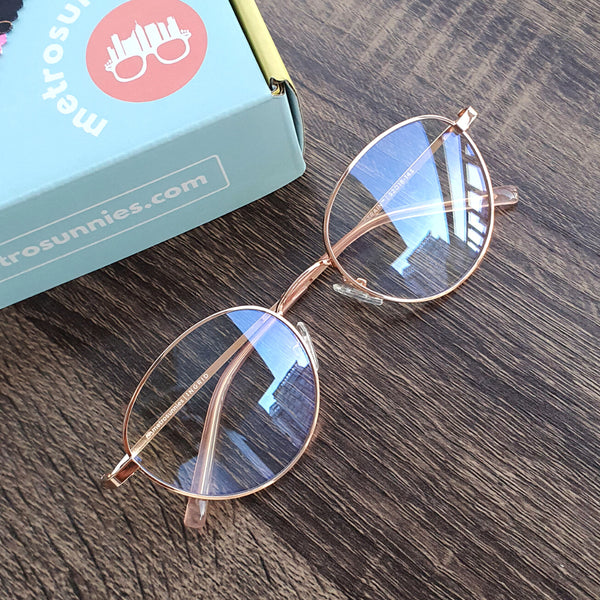MetroSunnies Ingrid Specs (Rose Gold) / Replaceable Lens / Eyeglasses for Men and Women