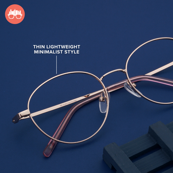 MetroSunnies Ingrid Specs (Rose Gold) / Replaceable Lens / Eyeglasses for Men and Women