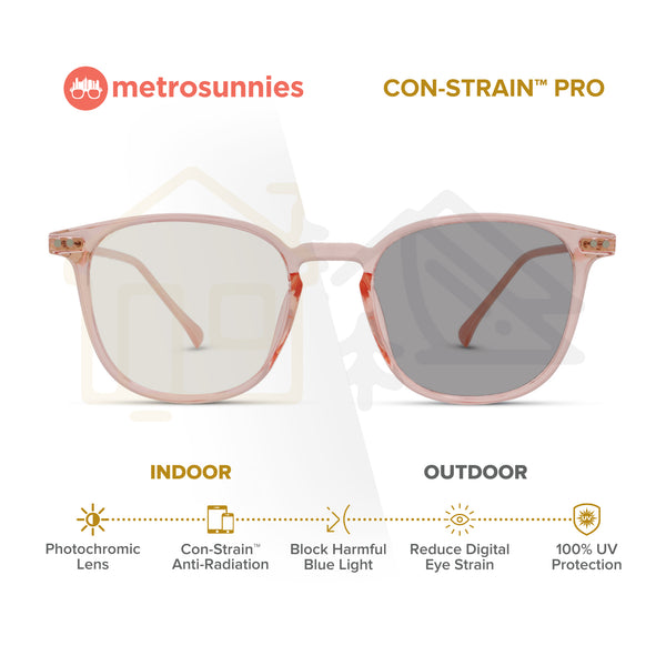 MetroSunnies Jane Specs (Pink) / Replaceable Lens / Versairy Ultralight Weight / Eyeglasses