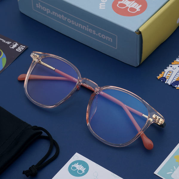 MetroSunnies Jane Specs (Pink) / Replaceable Lens / Versairy Ultralight Weight / Eyeglasses