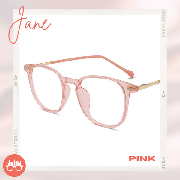 MetroSunnies Jane Specs (Pink) / Replaceable Lens / Versairy Ultralight Weight / Eyeglasses