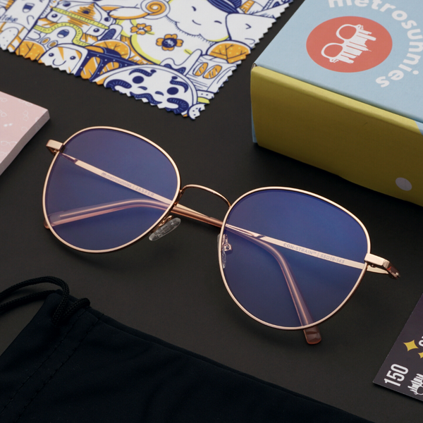 MetroSunnies Jasper (Rose Gold) / Con-Strain PRO Photochromic Blue Light / Versairy / UV400 / Anti-Radiation
