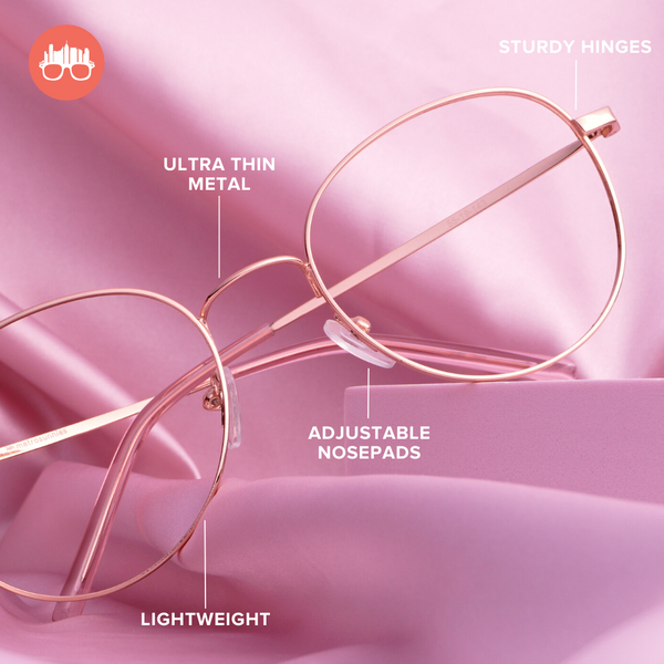 MetroSunnies Jasper (Rose Gold) / Con-Strain PRO Photochromic Blue Light / Versairy / UV400 / Anti-Radiation