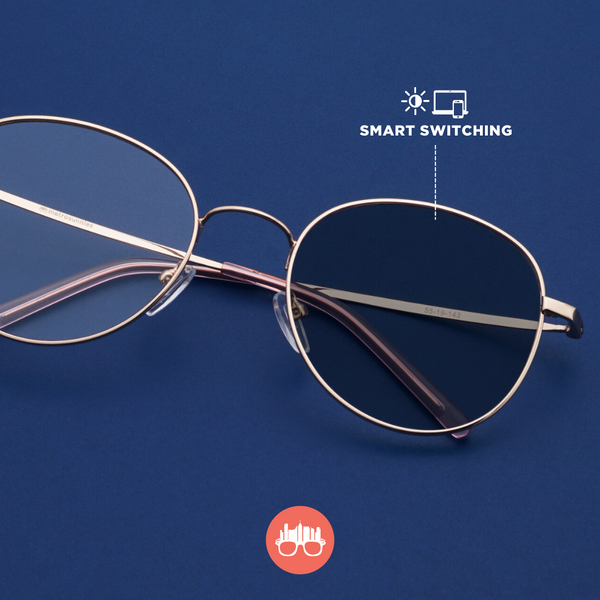 MetroSunnies Jasper (Rose Gold) / Con-Strain PRO Photochromic Blue Light / Versairy / UV400 / Anti-Radiation
