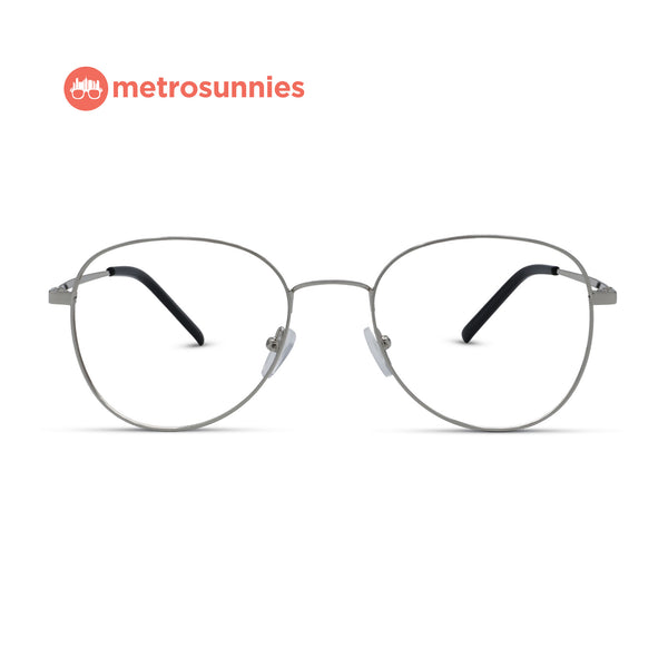 MetroSunnies Jasper Specs (Silver) / Replaceable Lens / Eyeglasses for Men and Women