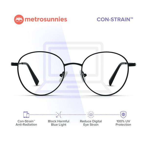 MetroSunnies Jensen Specs (Black) / Replaceable Lens / Eyeglasses for Men and Women