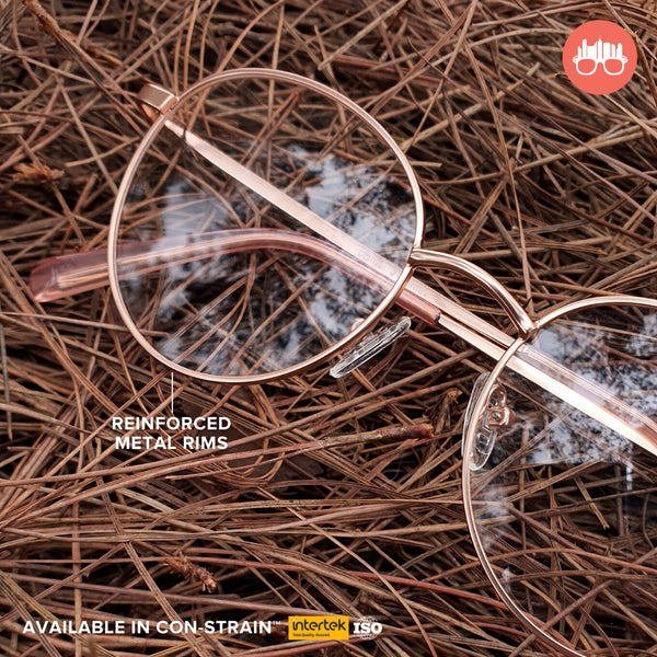 MetroSunnies Jensen Specs (Rose Gold) / Replaceable Lens / Eyeglasses for Men and Women
