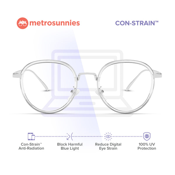 MetroSunnies Jessie Specs (Clear) / Replaceable Lens / Eyeglasses for Men and Women