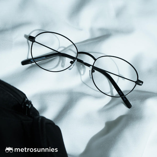 MetroSunnies Jet Specs (Black) / Replaceable Lens / Eyeglasses for Men and Women