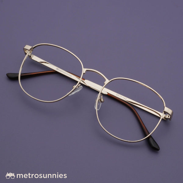 MetroSunnies Jonah Specs (Gold) / Replaceable Lens / Eyeglasses for Men and Women