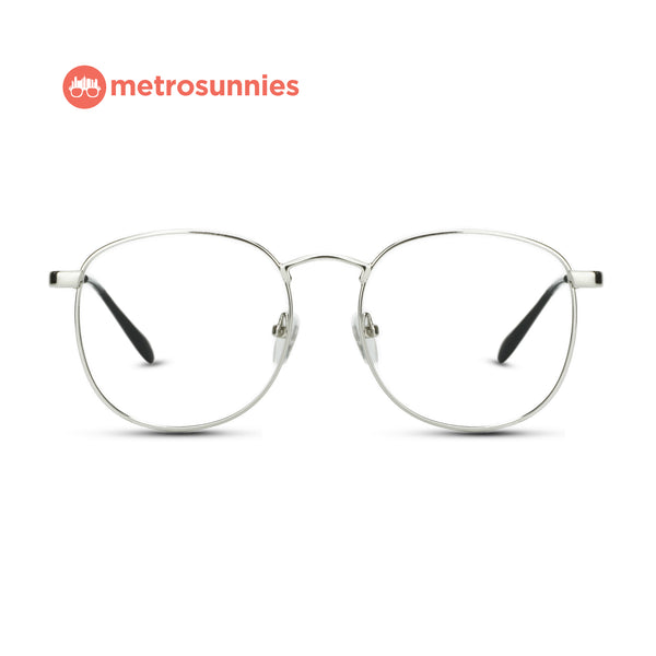 MetroSunnies Jonah Specs (Silver) / Replaceable Lens / Eyeglasses for Men and Women
