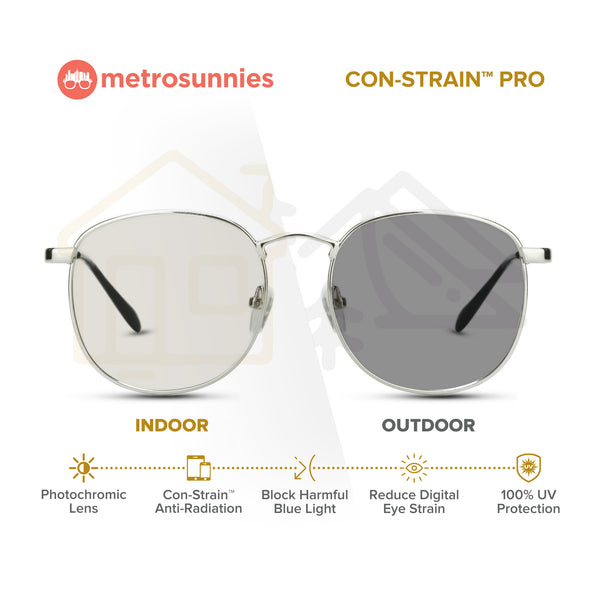 MetroSunnies Jonah Specs (Silver) / Replaceable Lens / Eyeglasses for Men and Women