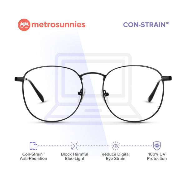MetroSunnies Jonah Specs (Black) / Replaceable Lens / Eyeglasses for Men and Women