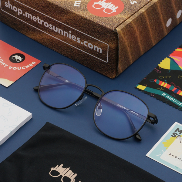 MetroSunnies Judge Specs (Black) / Con-Strain Blue Light / Anti-Radiation Computer Eyeglasses
