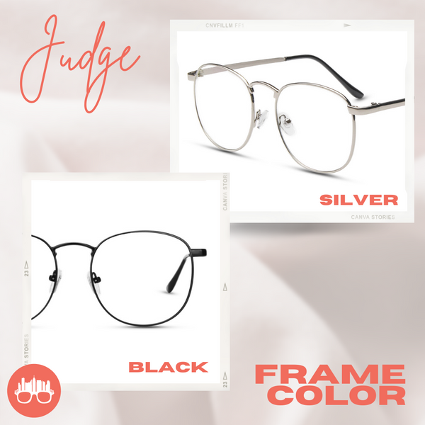 MetroSunnies Judge Specs (Silver) / Con-Strain Blue Light / Anti-Radiation Computer Eyeglasses