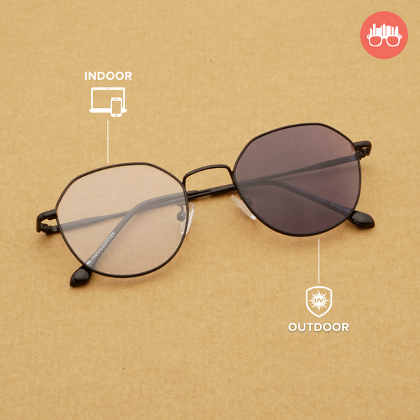MetroSunnies Keegan (Black) / Con-Strain PRO Photochromic Blue Light / UV400 / Anti-Radiation