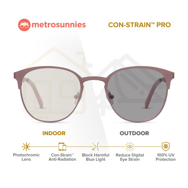 MetroSunnies Lauren Specs (Pink) / Replaceable Lens / Eyeglasses for Men and Women