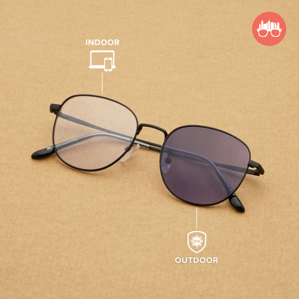 MetroSunnies Leone (Black) / Con-Strain PRO Photochromic Blue Light / UV400 / Anti-Radiation