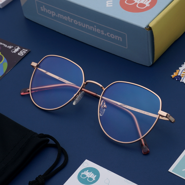 MetroSunnies Lily Specs (Rose Gold) / Con-Strain Blue Light / Anti-Radiation Computer Eyeglasses