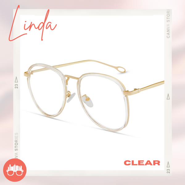 MetroSunnies Linda Specs (Clear) / Replaceable Lens / Eyeglasses for Men and Women