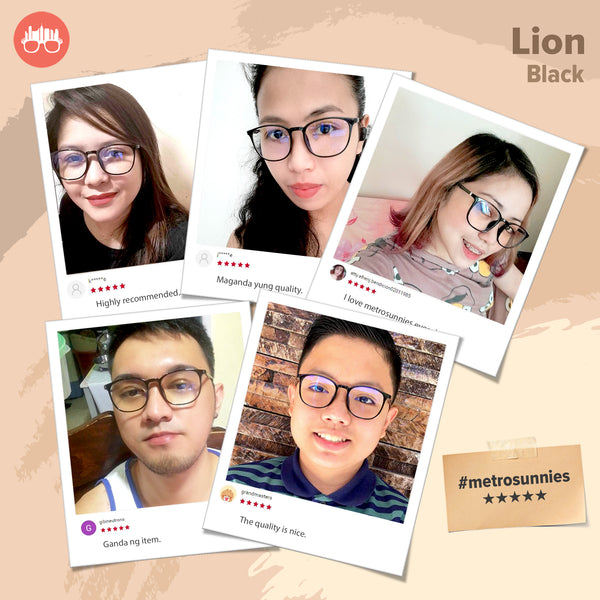 MetroSunnies Lion Specs (Black) / Con-Strain Blue Light / Versairy / Anti-Radiation Eyeglasses